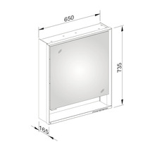 Spiegelschrank KEUCO Royal Lumos 65 x 16,5 x 73,5 cm verspiegelt 1-türig LED IP 24 711