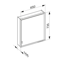 Spiegelschrank KEUCO Royal Lumos 65 x 16,5 x 73,5 cm verspiegelt 1-türig LED IP 24 721