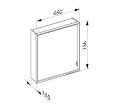 Spiegelschrank KEUCO Royal Lumos 65 x 16,5 x 73,5 cm verspiegelt 1-türig LED IP 24 722