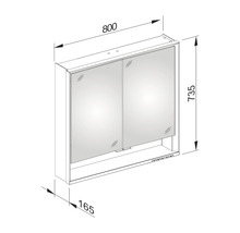 Armoire de toilette KEUCO Royal Lumos 80 x 16,5 x 73,5 cm argent 2 portes led IP 24