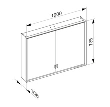 Spiegelschrank KEUCO Royal Lumos 100 x 16,5 x 73,5 cm verspiegelt 2-türig LED IP 24 723