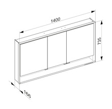 Armoire de toilette KEUCO Royal Lumos 140 x 16,5 x 73,5 cm argent 3 portes led IP 24