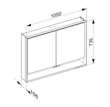 Armoire de toilette KEUCO Royal Lumos 105 x 16,5 x 73,5 cm argent 2 portes led IP 24