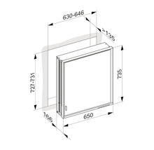 Spiegelschrank KEUCO Royal Lumos 65 x 16,5 x 73,5 cm silber 1-türig LED IP 24 Unterputz 721