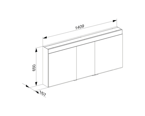 Dessin technique d''un meuble sous-lavabo avec dimensions