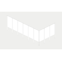 Illustration eines Stellwandsystems in L-Form zur Raumteilung