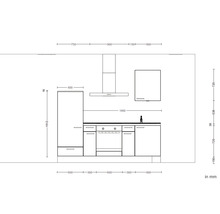 nobilia elements Küchenzeile mit Geräten Urban 240 cm alpinweiss matt vormontiert Variante links 4004539037076