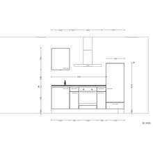 nobilia elements Küchenzeile ohne Geräte Urban 240 cm alpinweiss matt vormontiert Variante rechts 4004539052314