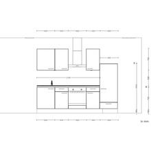 Cuisine complète nobilia elements avec appareils Urban 270 cm blanc alpin mat prémontée variante à droite 4004539037199