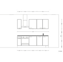 nobilia elements Küchenzeile mit Geräten Urban 240 cm alpinweiss matt vormontiert Variante links 4004539036994