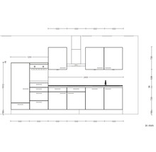 nobilia elements Küchenzeile mit Geräten Urban 360 cm alpinweiss matt vormontiert Variante links 4004539053007
