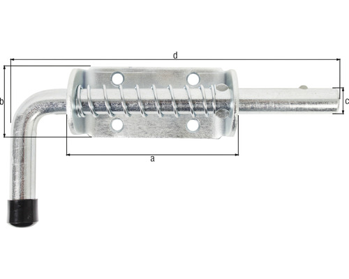 Verrou à ressort avec indications de mesure