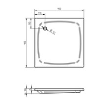 Duschtür mit Seitenwand SCHULTE Alexa Style 2.0 ExpressPlus 90 x 90 cm Profil aluminium Glasdekor Liane schmutzabweisende Glasbeschichtung Türanschlag rechts Türanschlag links