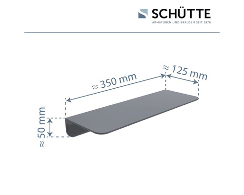 Schütte Badablage mit Maßangaben 350x125x50 Millimeter