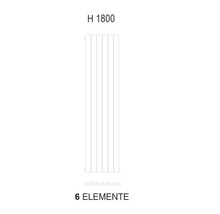 Radiateur avec six éléments et une hauteur de 1800 millimètres