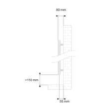 Instructions d''installation pour les tuyaux avec indication des dimensions en millimètres
