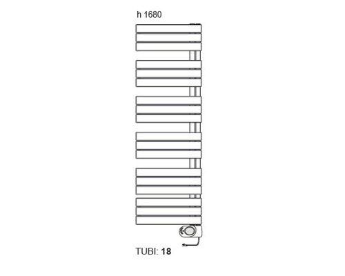 Heizkörper mit horizontalen Rohren und Thermostat
