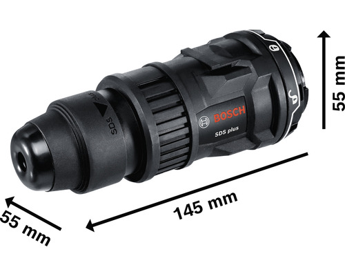 Mandrin de perçage à serrage rapide Bosch SDS plus de dimensions 55 mm x 55 mm x 145 mm