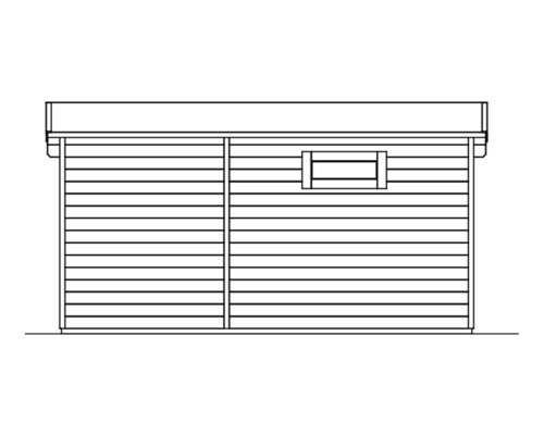 Dessin d''un abri de jardin avec fenêtre et murs en bois