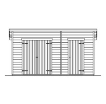 Gartenhaus SKAN HOLZ Flex inkl. Fußboden, Geräteraum 480 x 340 cm natur