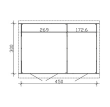 Gartenhaus SKAN HOLZ Flex inkl. Fußboden, Geräteraum 480 x 340 cm natur