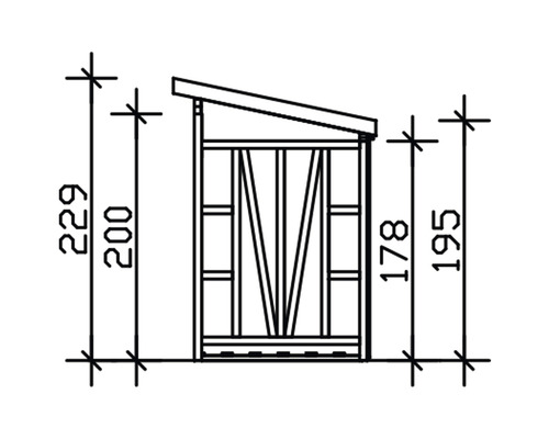 Dessin d''un abri de jardin avec dimensions
