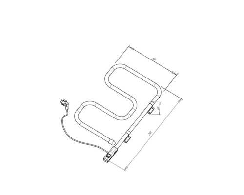 Dessin technique d''un sèche-serviettes électrique avec dimensions