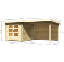 Abri de jardin en bois avec annexe et dimensions