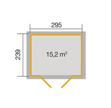 Gartenhaus weka 264 Gr. 4 inkl. Oberlicht, Fußboden 354 x 322 cm anthrazit