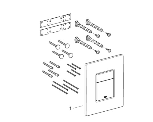 Plaque de commande Grohe Arena Cosmopolitan avec matériel de fixation