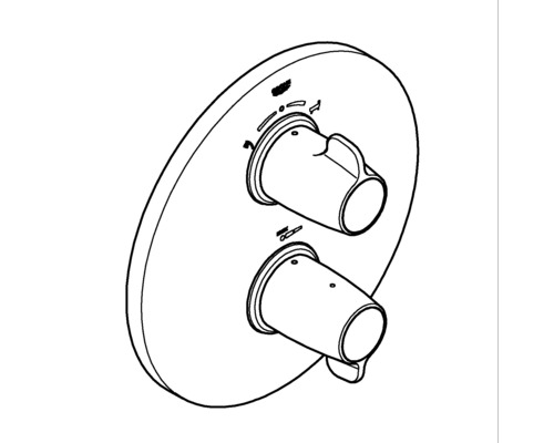 Robinet de douche avec deux poignées pour contrôler le débit et la température de l''eau