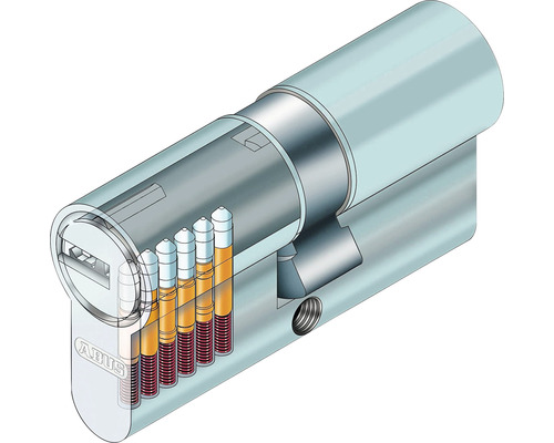 Schnittansicht eines ABUS Schließzylinders mit Stiftzuhaltungen