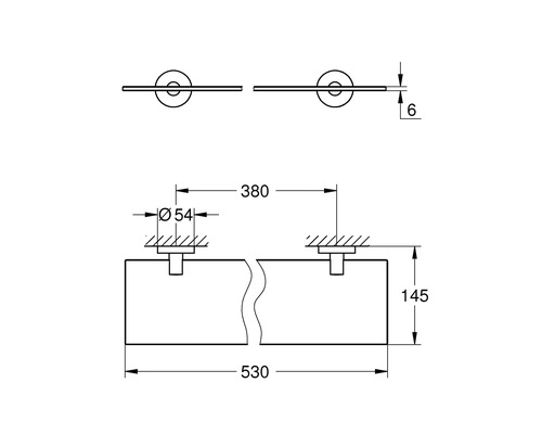 Dessin technique d''un porte-serviettes avec dimensions