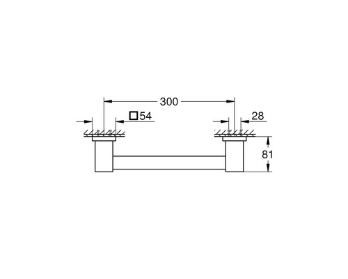 Dessin technique d''un porte-serviettes avec indications de dimensions
