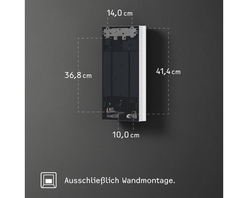 Abmessungen eines an der Wand montierten Verteilerschranks