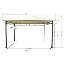 Pavillon à enficher 3x4x2.7 m polyester beige-thumb-4