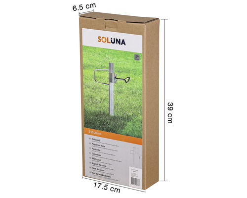 Emballage d''un piquet de terre Soluna d''un diamètre de 20 à 28 millimètres
