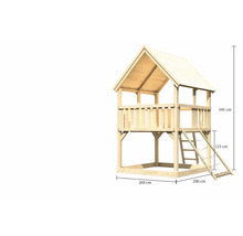 Spielturm aus Holz mit Leiter, Höhe 345 cm