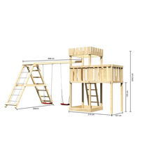Spielturm mit Schaukel und Leiter mit Abmessungen