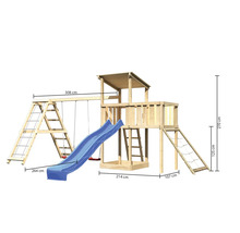 Spielturm mit Schaukel, Rutsche und Kletterwand