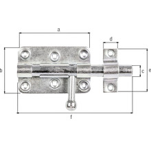 Verrou à boulon avec boucle fixe 100 x 60 mm galvanisé, traité par passivation couche épaisse-thumb-1