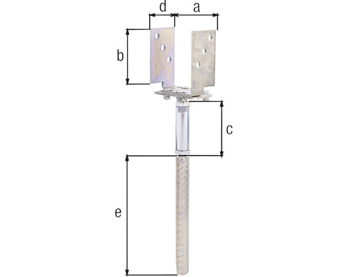 Support de poteau réglable avec dimensions