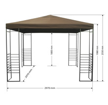 Pavillon Design, 3x3x2,55 m Polyester rotbraun-thumb-5