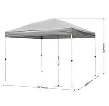 Faltpavillon One Touch 3x3 m Polyester hellgrau-thumb-8