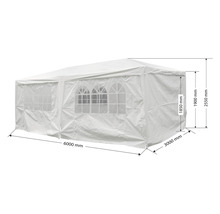 Tente de réception 3x6x2,55 m polyéthylène 120 g/m² blanc-thumb-8