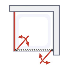 Duschtür mit Seitenwand und Pendeltür SCHULTE Garant 2.0 ExpressPlus 90 x 90 cm Profil aluminium Klarglas schmutzabweisende Glasbeschichtung Türanschlag rechts Seitenwandanschlag links