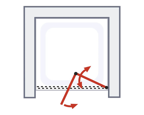 Illustration de la zone de pivotement d''une porte