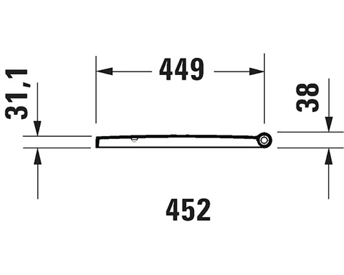 Dessin technique d''une charnière de meuble avec dimensions