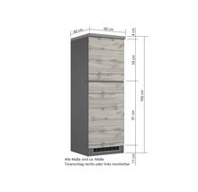 Schrank mit den Maßen 60 x 60 x 166 Zentimeter