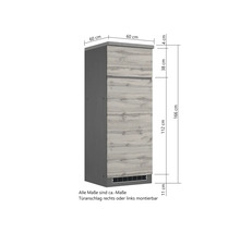 Hochschrank mit den Maßen 60 mal 60 mal 166 Zentimeter